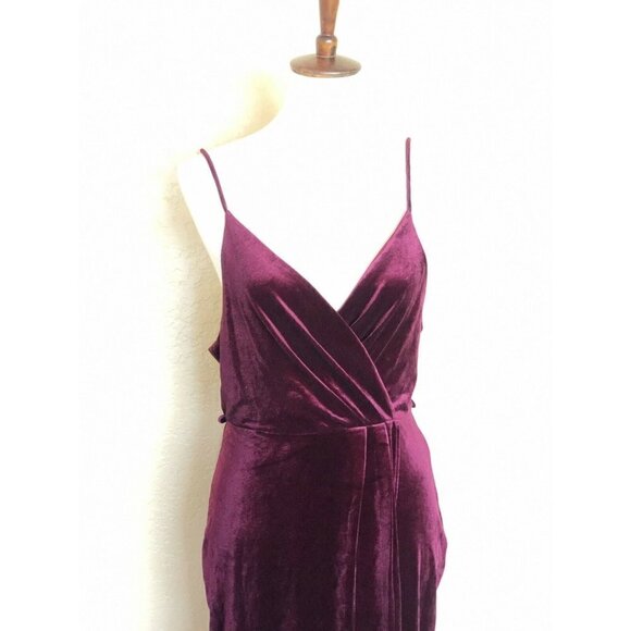 Nasty Gal Ark & Co. Womens Burgundy Velvet Dress M - Picture 6 of 11